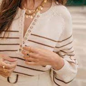 NWT Sezane Leontine Jumper Ecru Camel XL